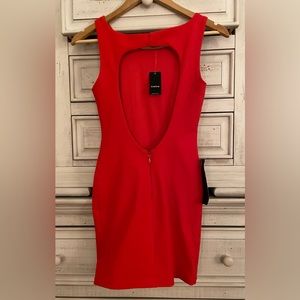 Little Red Dress, Bebe, Back Cut-out, XXS, NWT